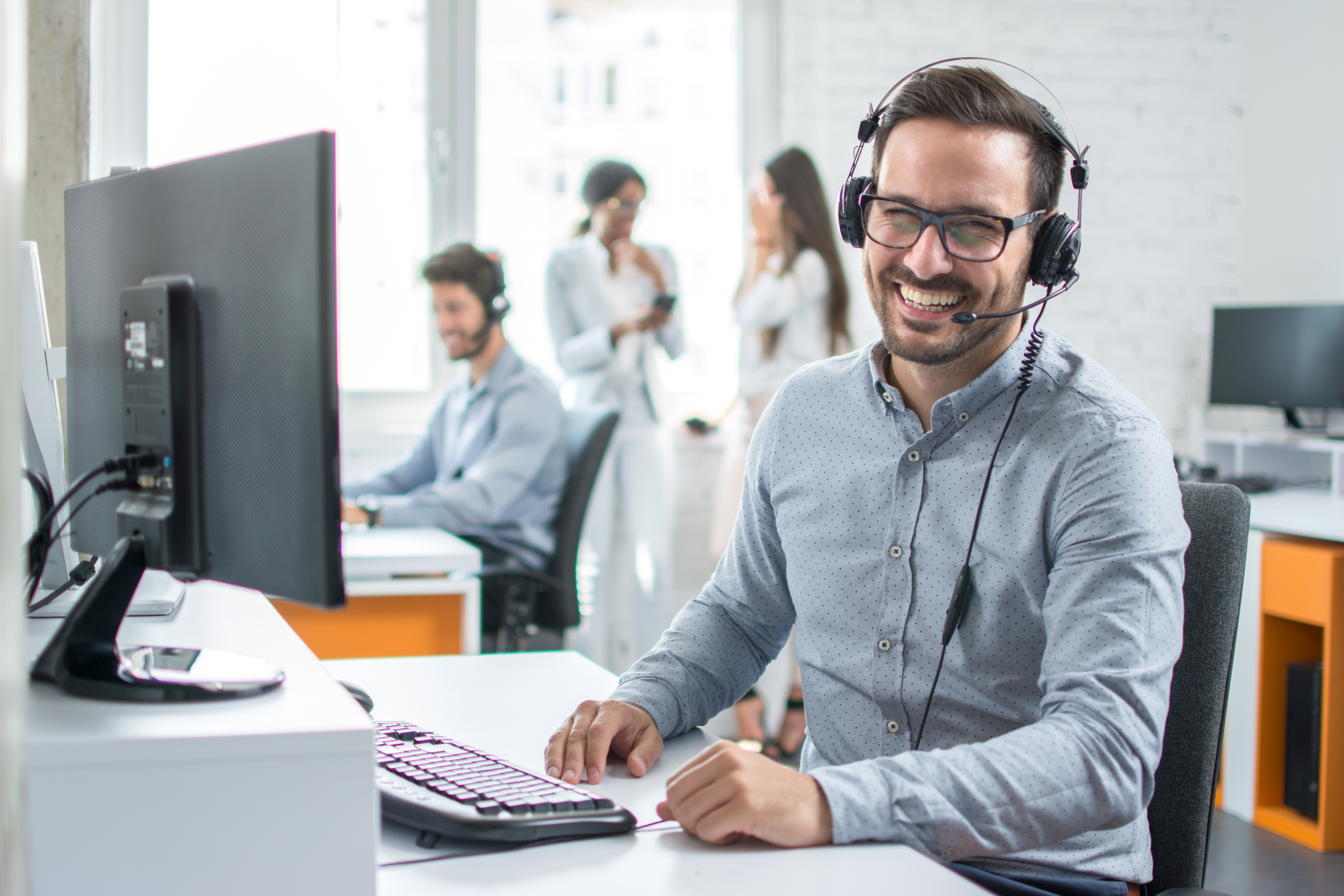 Happy Customer Service Agent